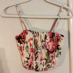 Abercrombie Floral Smocked Crop Top